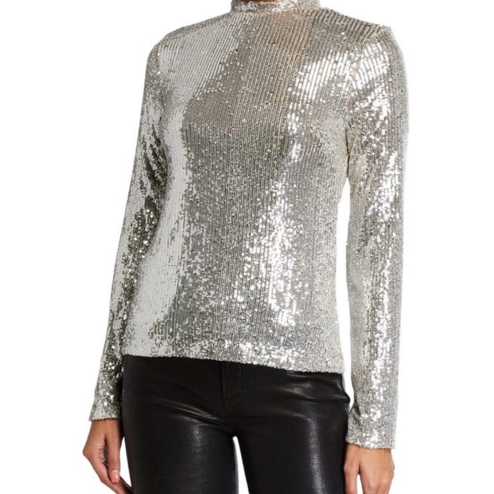 Endless Rose Silver Sequin Blouse